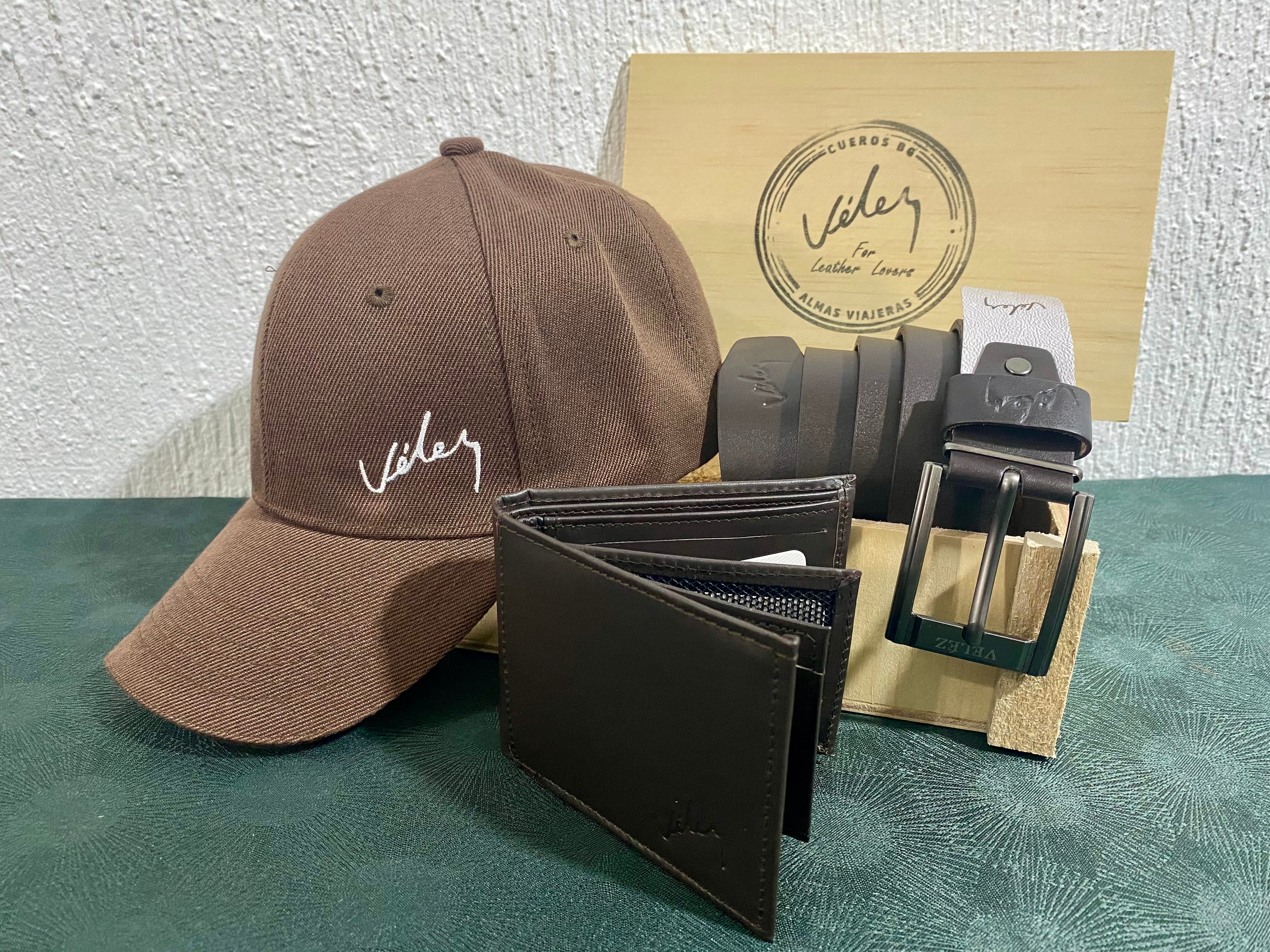 Trio Velez Gorra Correa billetera Caja