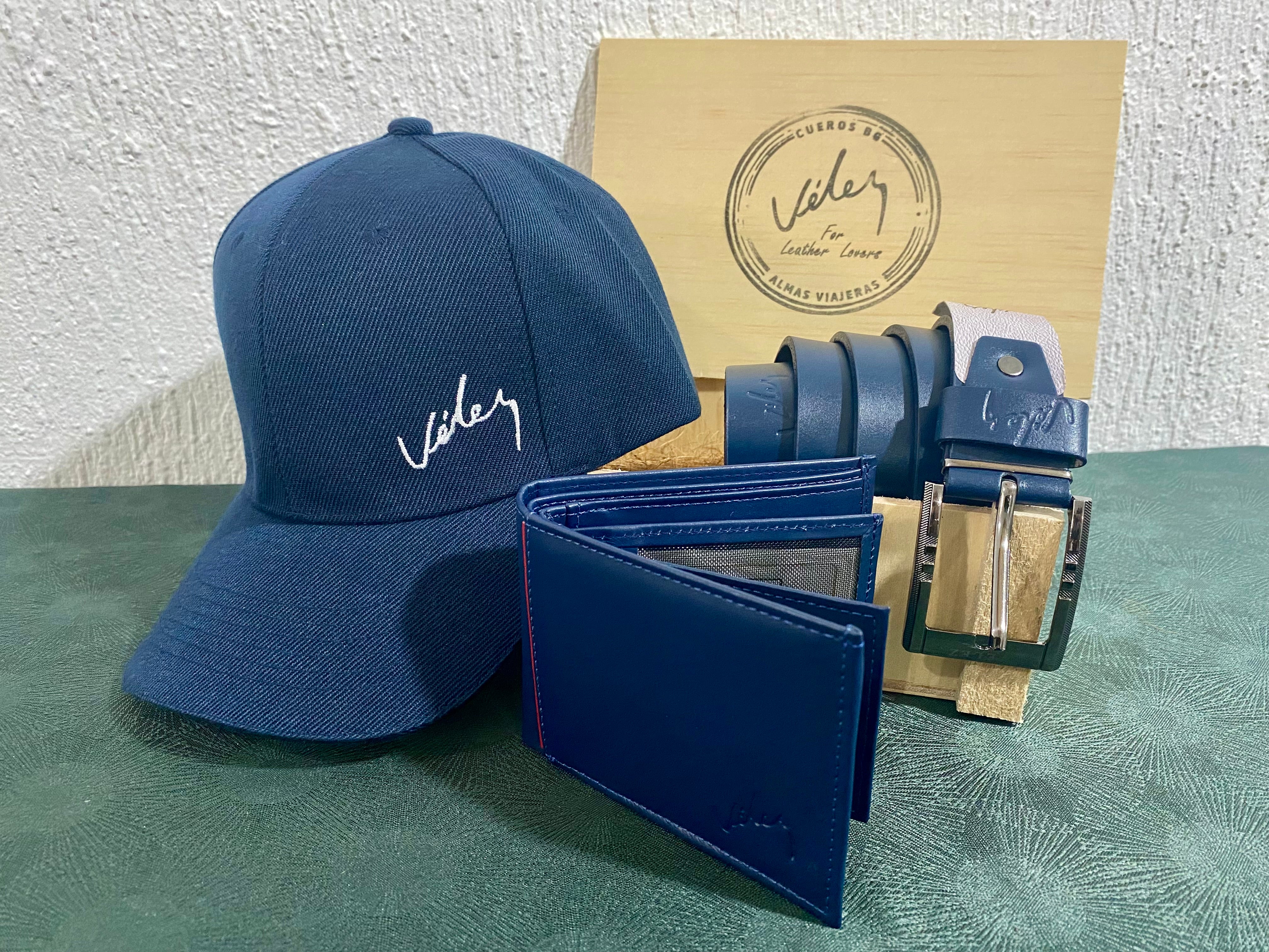 Trio Velez Gorra Correa billetera Caja